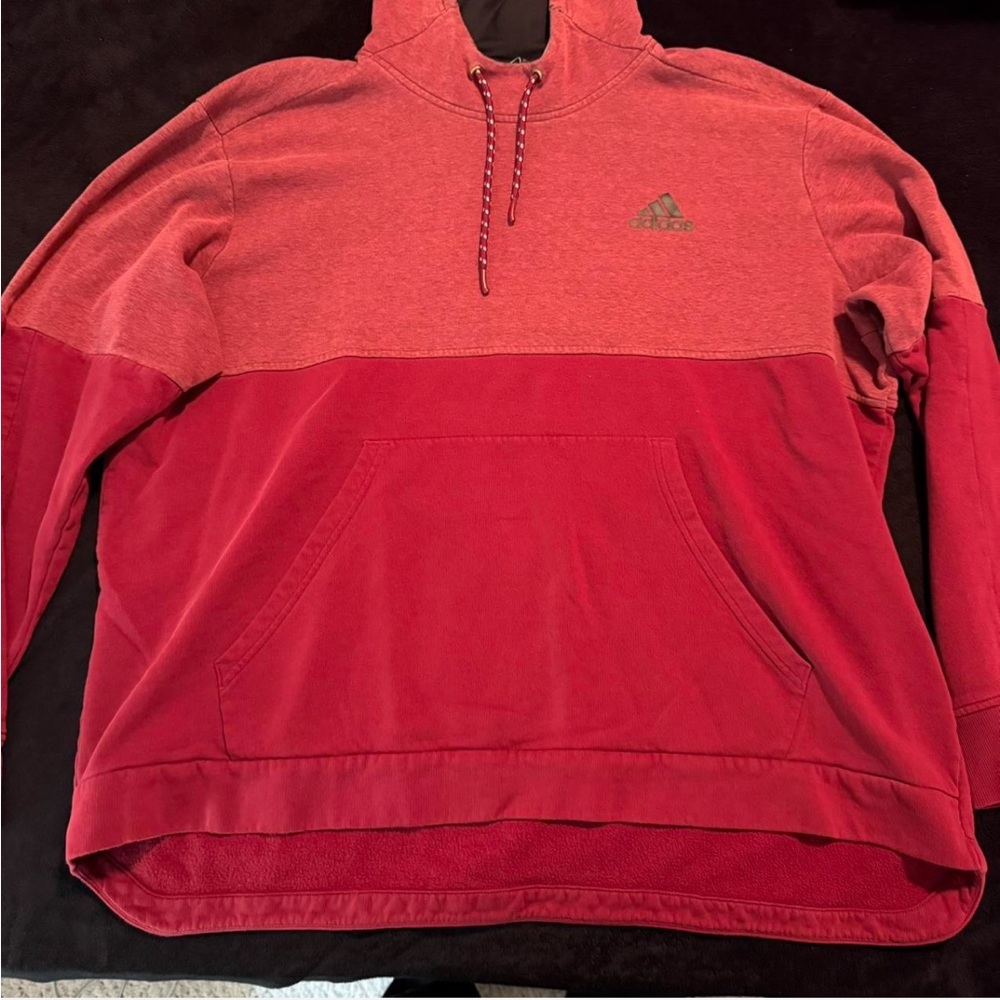 Adidas Red and Burgundy Sweatshirt